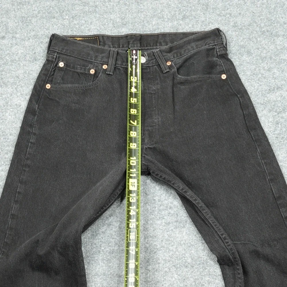Vintage Levi's 501 Jeans Mens 30x32 Black Made in USA Straight Leg Button Fly